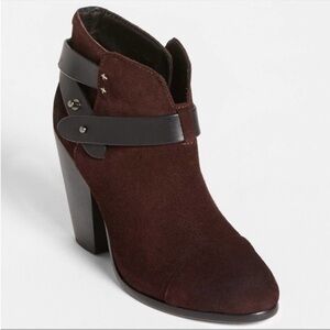 rag & bone Burgundy Suede Harrow Ankle Booties